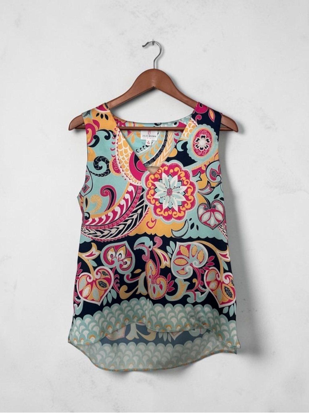 JB by Julie Brown Sleeveless Paisley two patterned Tank - size 8
